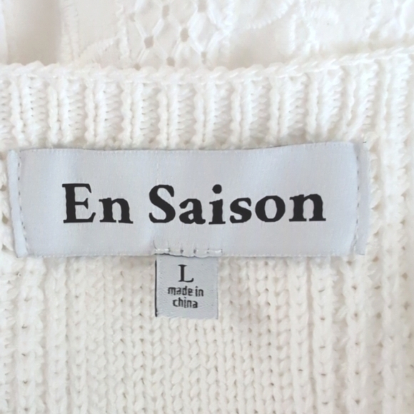 En Saison Croix White Cotton Eyelet Midi Summer Dress Size Large - Picture 7 of 8